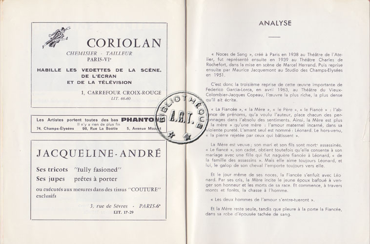 Les programmes de Théatre de l\